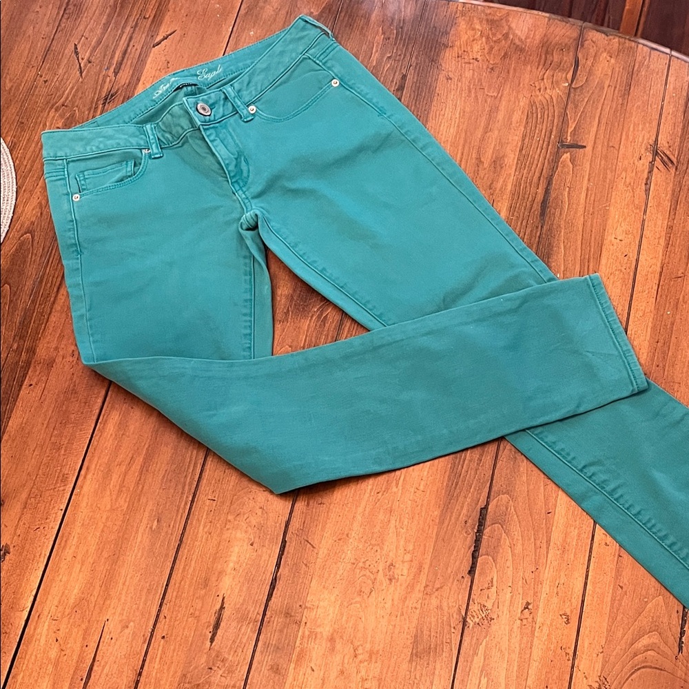 American Eagle Outfitters Teal/Greenish Skinny Jeans